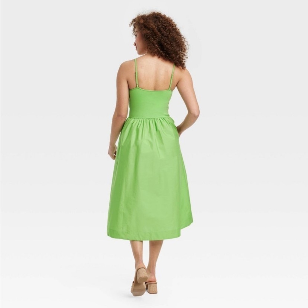 Women's Knit Ballet Midi Sundress - A New Day™ Green S new - Picture 2 of 5